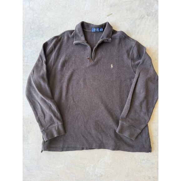 Polo Ralph Lauren Vintage Brown Quarter Zip - Picture 1 of 2